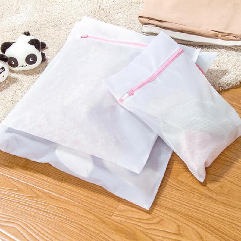 Q105 White Thickened Fine Mesh Laundry Bag for Clothes and Bra Protection in Washing Machines