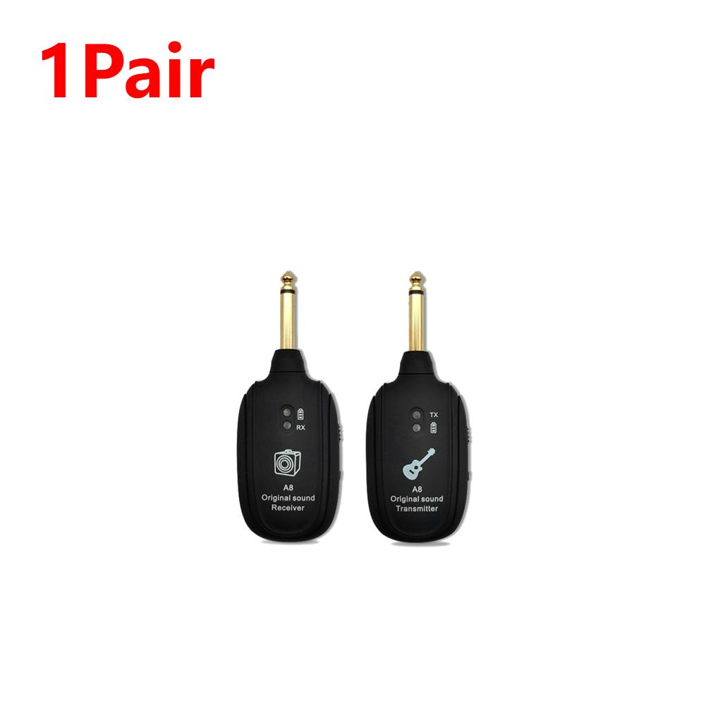 

20Hz-20KHz A8 UHF Wireless System Electric Guitar Pickup Audio Wireless Transmitter Receiver Built-in Rechargeable Battery