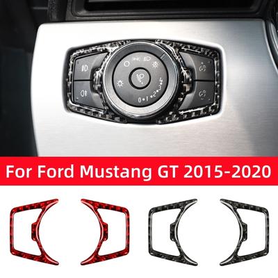 Pentru Ford Mustang GT 2015-2021 Fibra de Carbon Acoperire Comutator Faruri Auto Trim Autocolante Decor Cadru Accesorii Interioare Auto