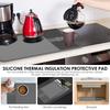 Silicone Coffee Mat with Raised Edges Nonslip Coffee Bar Mat Flexible Coffee Machine Mat Dishwasher Safe Coffee Counter Mat