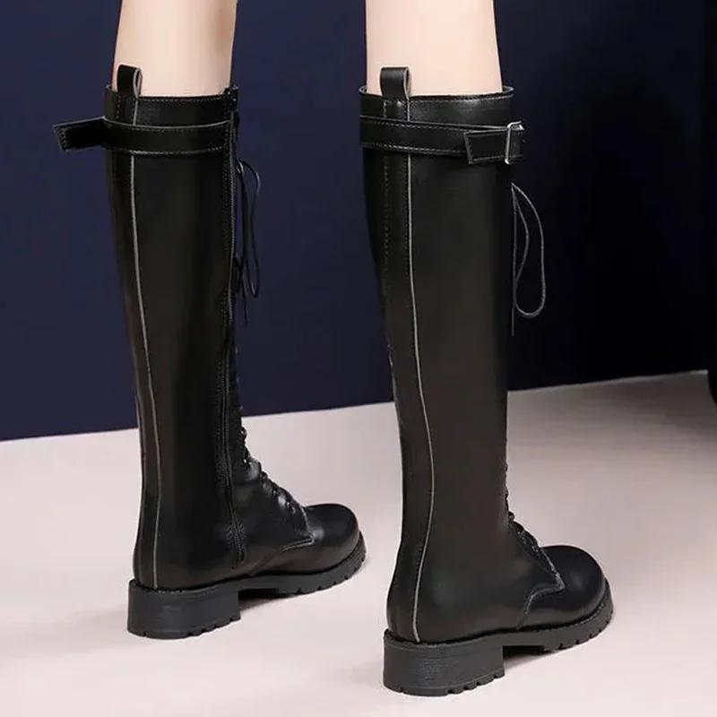 Fashion Long tube boots for women 2025 new autumn and winter high tube thick soled long boots white knee high short knight boots shoes