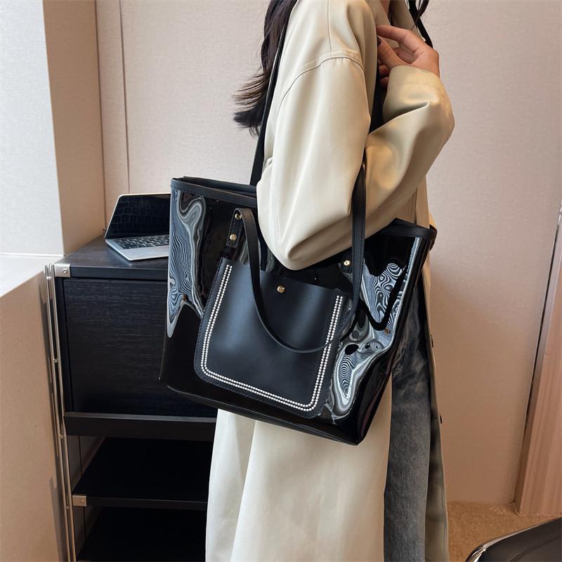 Stylish 2023 Fashion Pvc Tote Bag For Women Large Capacity Urban Chic Handbag