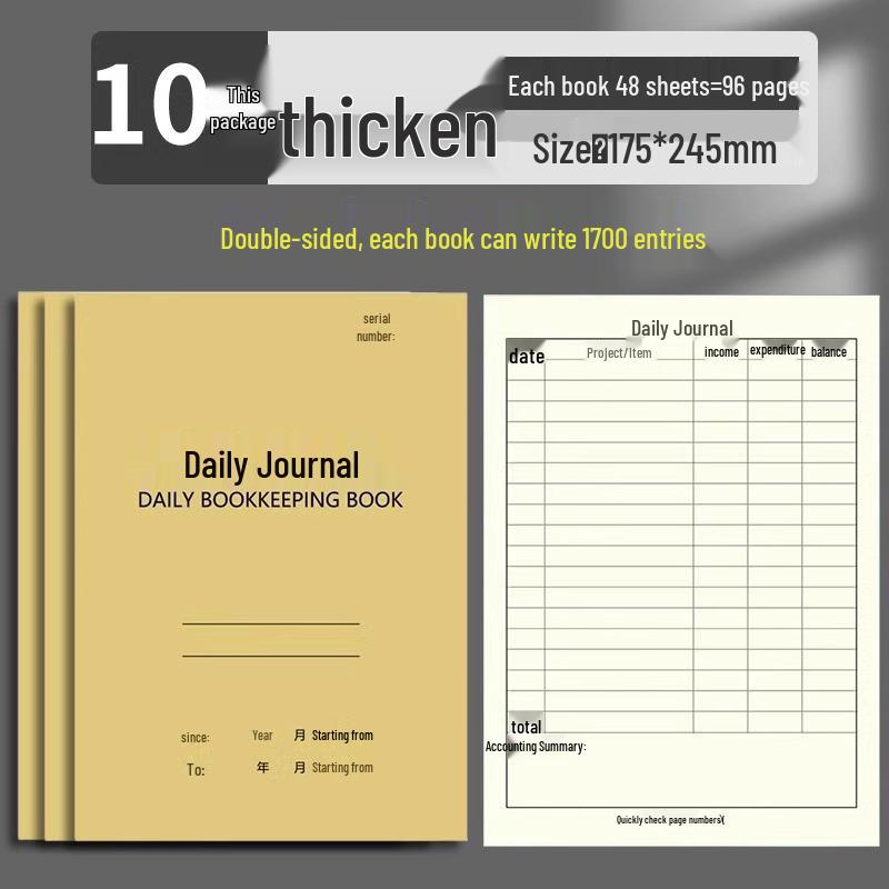 Daily Account & Income Record: Monthly Planner & Ledger
