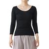 Shirasagi Knit Bare Skin Dry 8-Sleeve Long Sleeve Sweat Absorbing Inner Shirt Pads Women Spring Summer Undergarment L9820T-E L Black