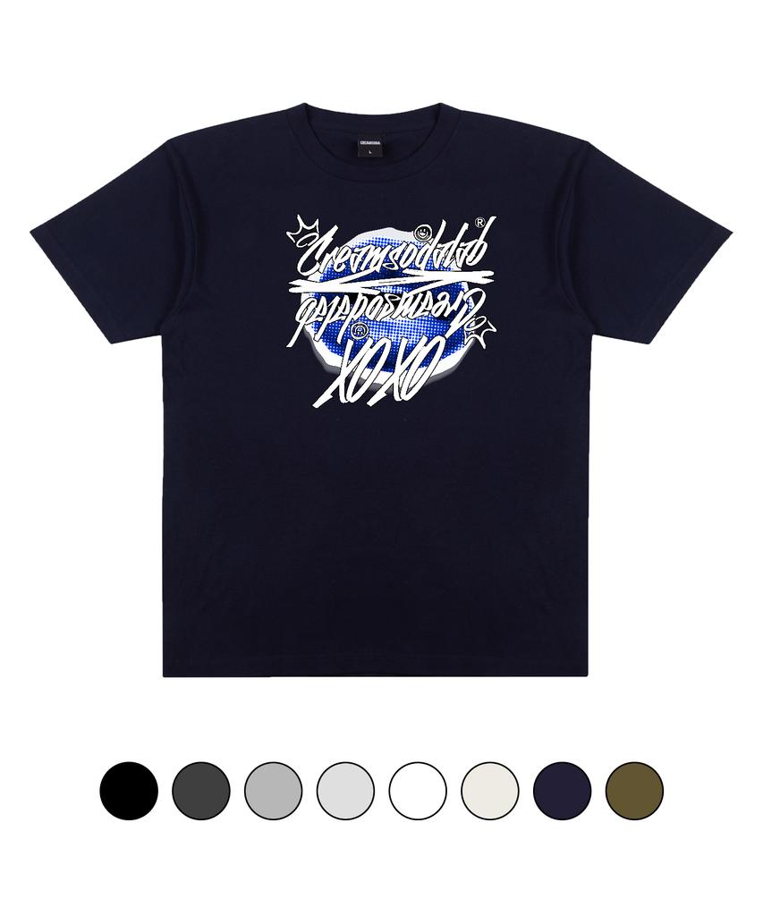 CREAM SODA LAB Crsdel Xoxo Lip Logo Short Sleeve T-Shirt (Type A)