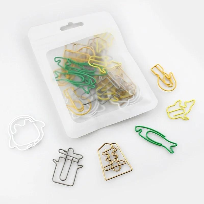 30Pcs/bag Colorful Creative Office Supplies Decorative Bookmarks Memo Bookmark Paper Clips Paperclip Bookmarks (Random Styles)