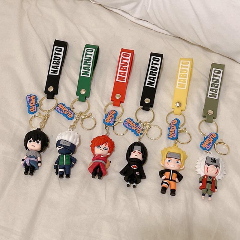 Naruto Anime Keychain Hatake Kakashi Uzumaki Narutos Keyring Cartoon Uchiha Sasuke Pendant Keychains Children Toys Cute Gifts