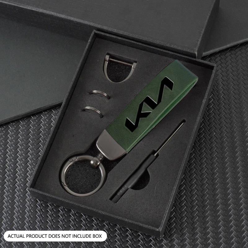JUNT9 Metal Vintage Leather Car Logo Styling Keychain Key Ring Accessory For KIA Rio Ceed Sportage Cerato Soul Sorento Picanto Optima