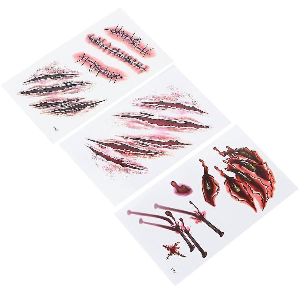 Halloween Temporary Tattoos for Body Decoration 30Pcs Realistic Scars Stickers