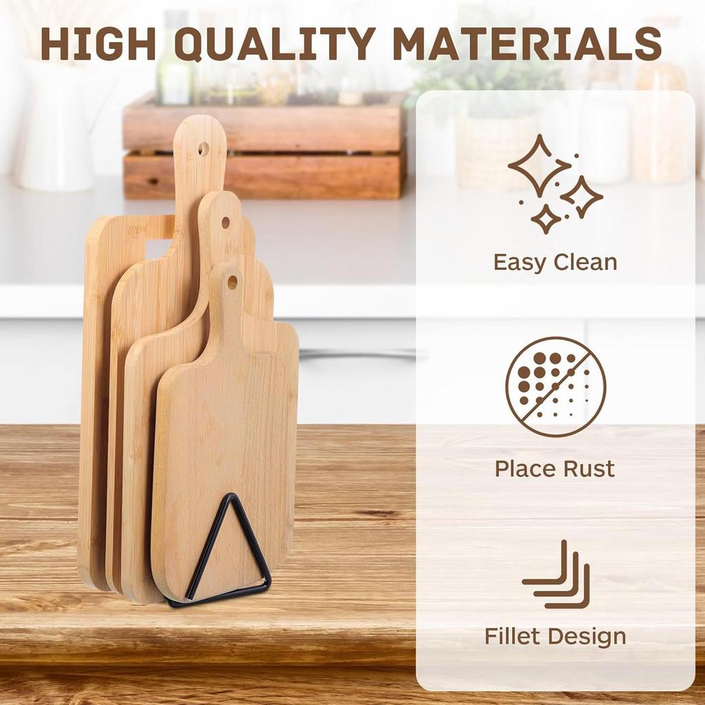 Cutting Board Holder Space-Saving Triangular Stand Counter Pan Sheets Rack Organizer for Dish Utensils Lid Bakeware Cabinet