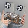 Coffee Shop Skeleton Cartoon Phone Case For iPhone 15 14 13 12 11 Mini Pro Max 16 Pro Max Plus 15 14 Plus Shockproof Laser Cover