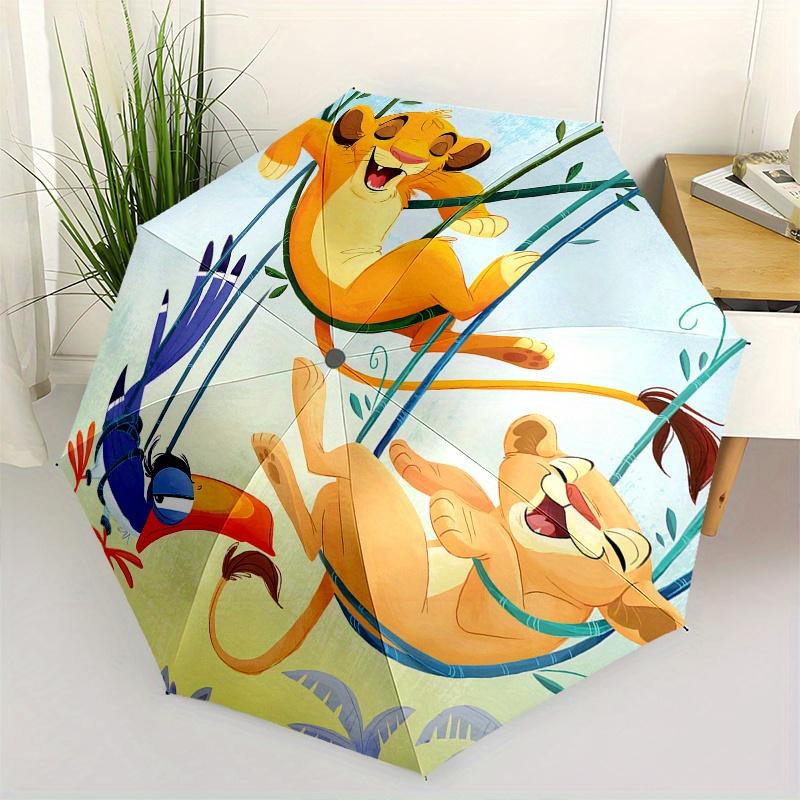 

Disney Simba, Timon Automatic Open/Close Fashion umbrella - Cute Umbrella with Cute Design, Portable 3-Fold Compact Umbrella for Men & Women