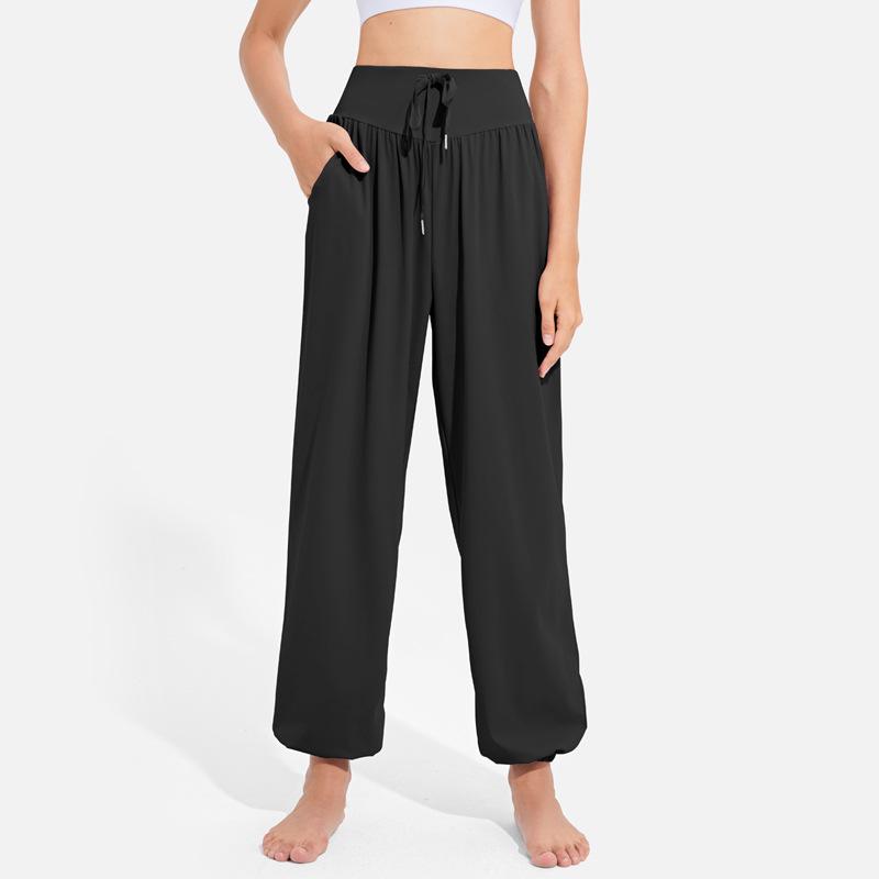 

Женские широкие штаны для йоги: Облегающий фасон Lantern, естественная драпировка, высокая талия, повседневная одежда для танцев и фитнеса. Medium