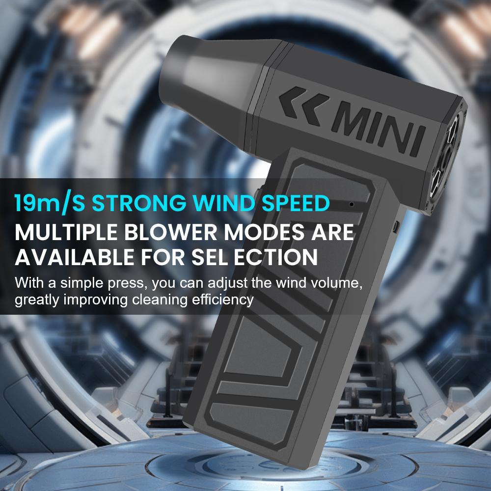 Cleaning Blower Tool 130000RPM Type-C Charging Electric Air Duster 4 Gears Adjustable Turbo Jet Fan Car Blowing Snow