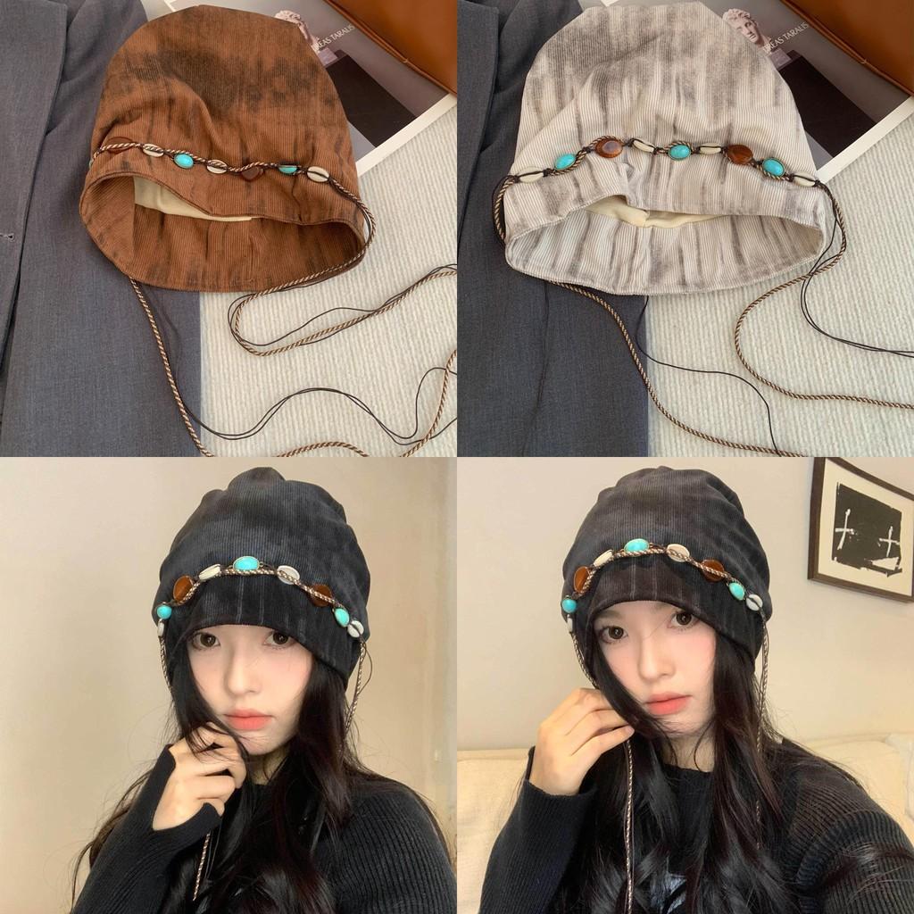 Bohemian Cap Beaded With Tassels Windproof Function For Women Fall Winter And