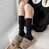 1Pair Autumn Winter Women Stockings Cotton Knitted Solid Color Calf Socks Warm Thigh High Stockings Ladies Girls  Solid Knee Socks