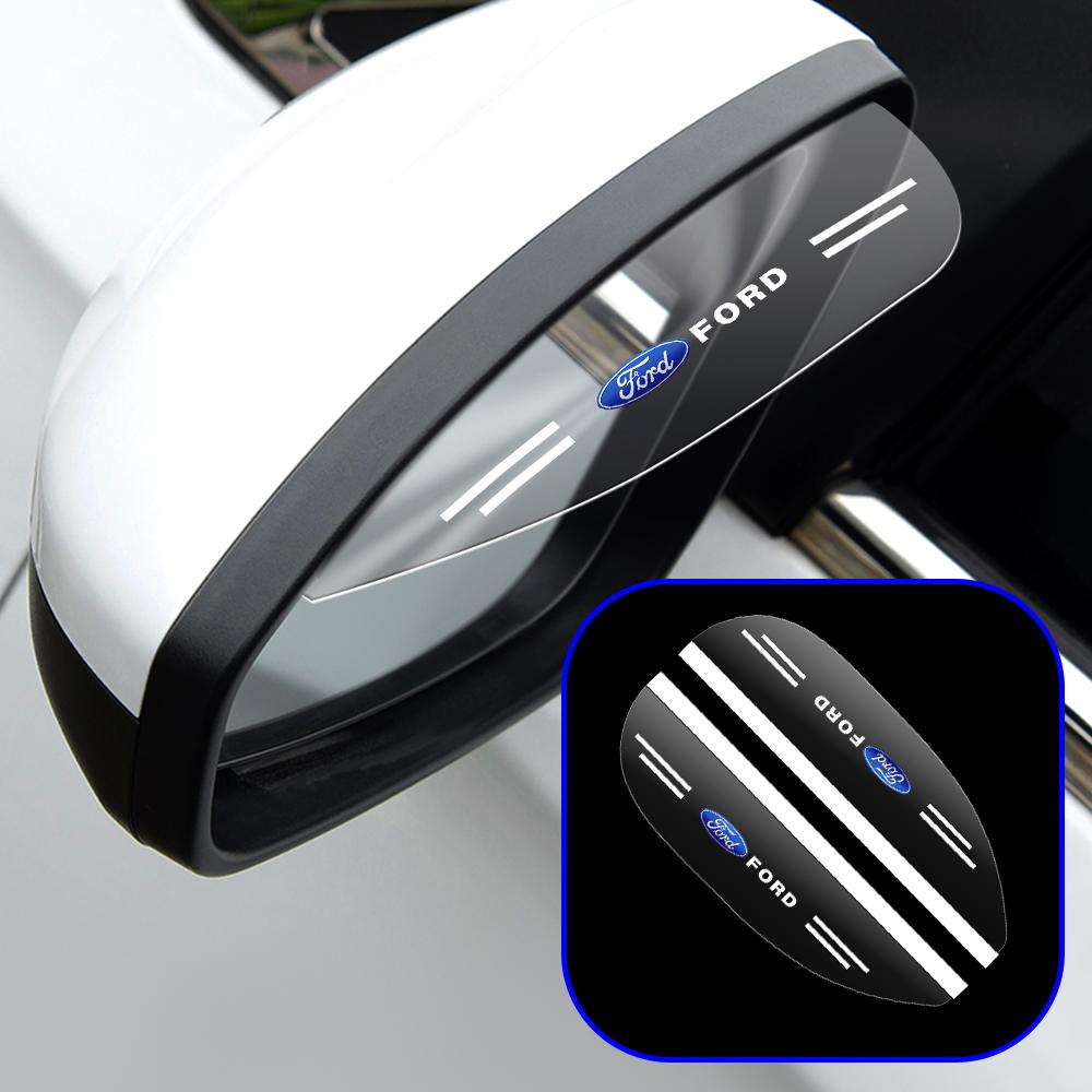 LRJF5 2PCS Car Rearview Mirror Rain Eyebrow Protector Cover For Ford Edge Kuga Mustang Focus MK2 MK4 Fiesta Mondeo Escape Accessories