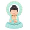 Nodding Buddha Ornament Glow In The Dark Solar Powered Shaking Head Cartoon Maitreya with Circle