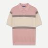 YEZAC Color Block Striped Collar Knit Pink Yjfmcd470Pi