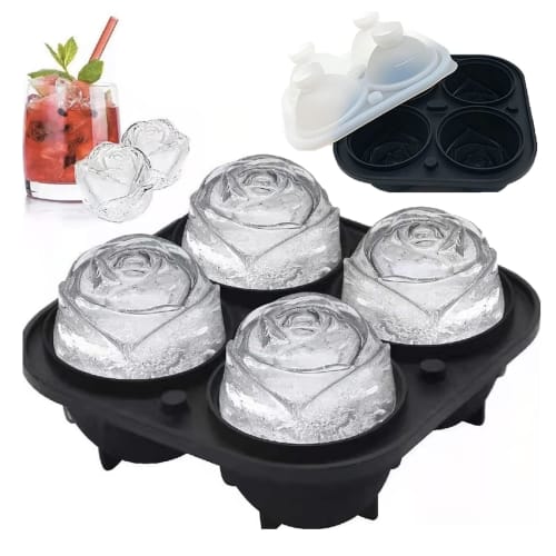 

Форма для льда в виде розы с бункером, Большие кубики льда, Устойчивая к таянию, Легко извлекаемая, Герметичная, Идеально подходит для льда для виски, Хайболов, Романтичная, Милая, V