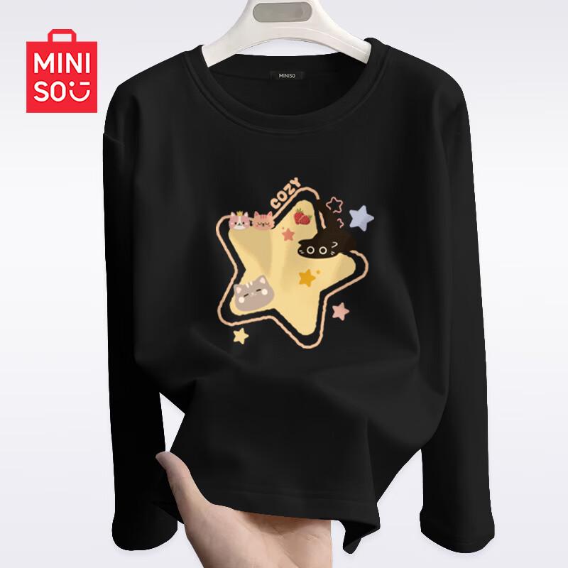 MINISO Women s Pure Cotton Long-Sleeve Round Neck T-shirt 36