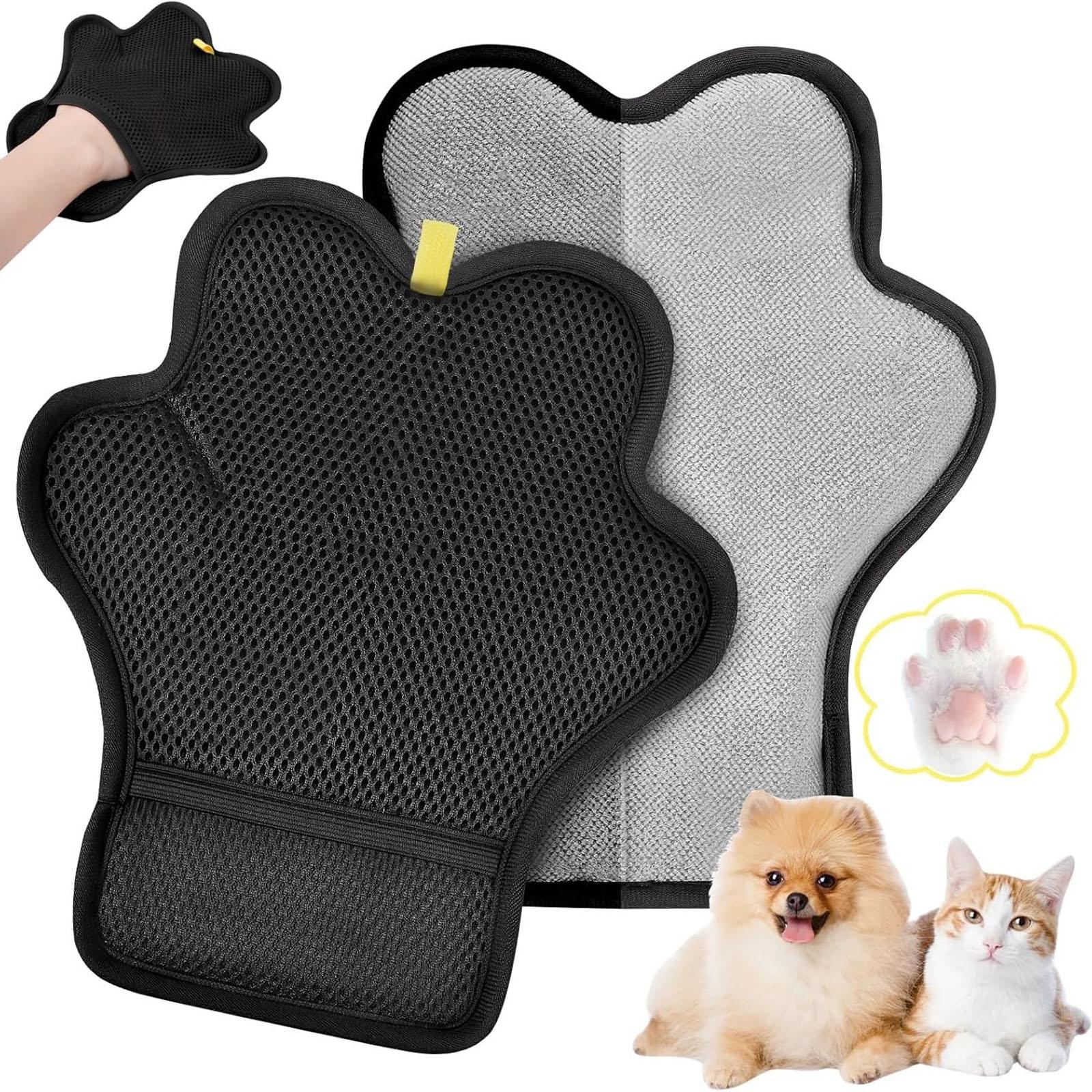 

Double Sided Grooming Glove, Grooming Glove For Pet, Pet Grooming Gloves, Versatile Grooming Gloves, Pet Brush Glove For Dogs And Cats One Size
