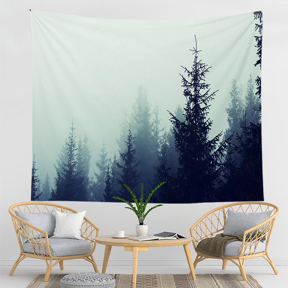 Mountain Psychedelic Tapestry Forest Wall Hanging Bohemian Witchcraft Dorm Decor