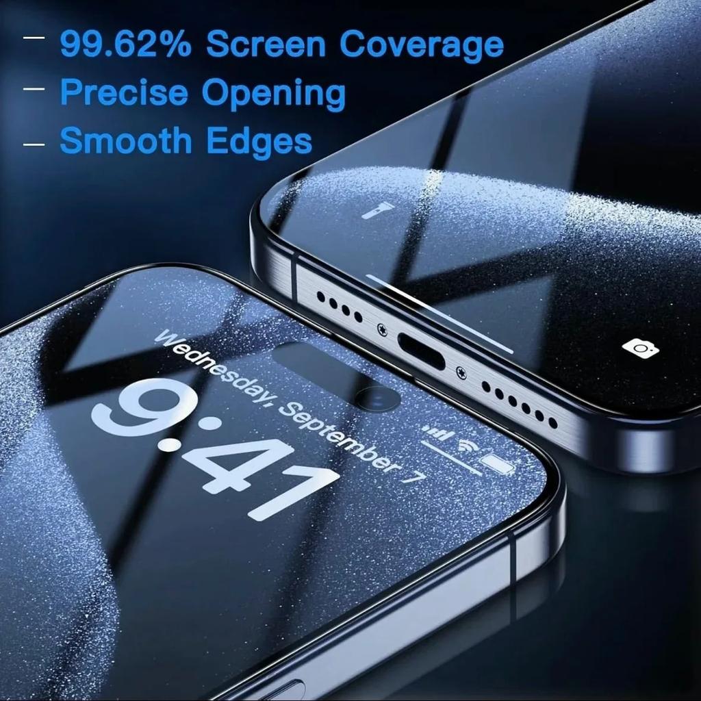 2Pcs Tempered Glass Screen Protector for iPhone 17 17Pro 17ProMax 17Air 16 15 14 Series Blue Light Protection HD Clear Anti-Scra