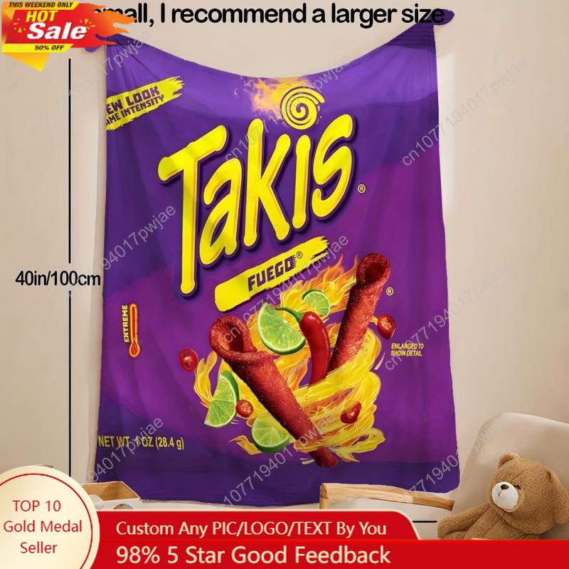 Creative Homewares Unisex 1Pc Vibrant Takis Chili Printed Soft Flannel Blanket Ultra Cozy Throw For Bed Sofa Travel Perfect Gift For Birthday