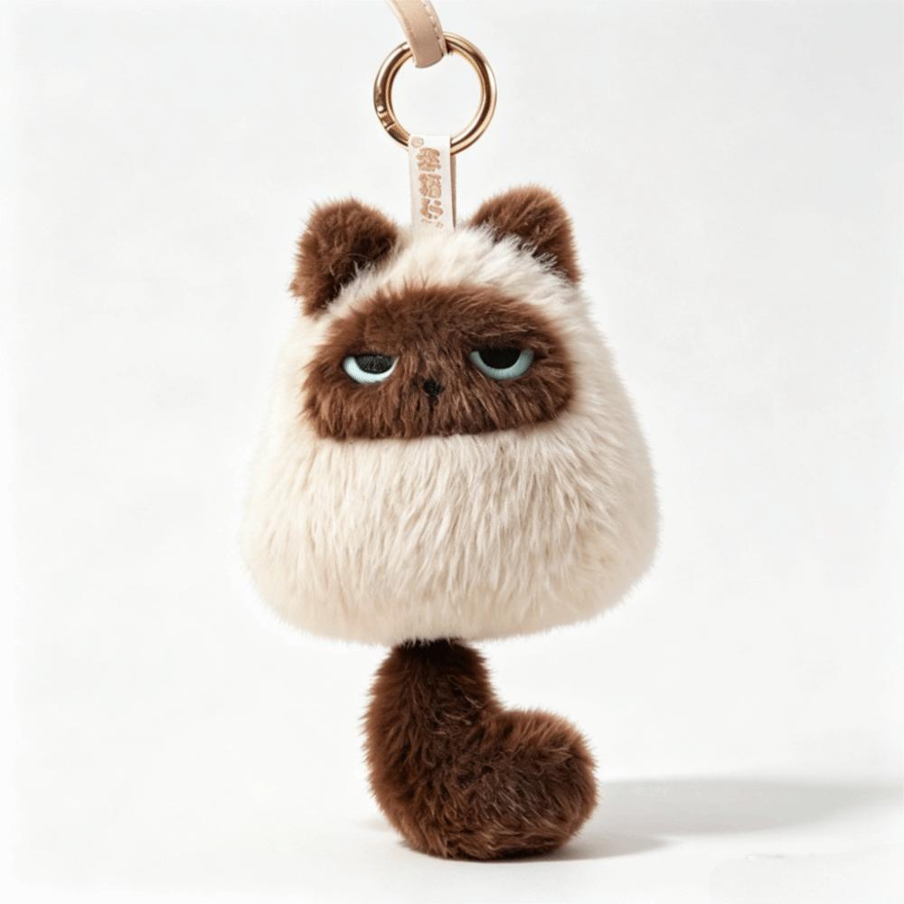 Cute Cat Cat Plush Doll Keychain Soft Fluffy Kitten Plush Keychain Cat Plush Pendant Gift for Boy