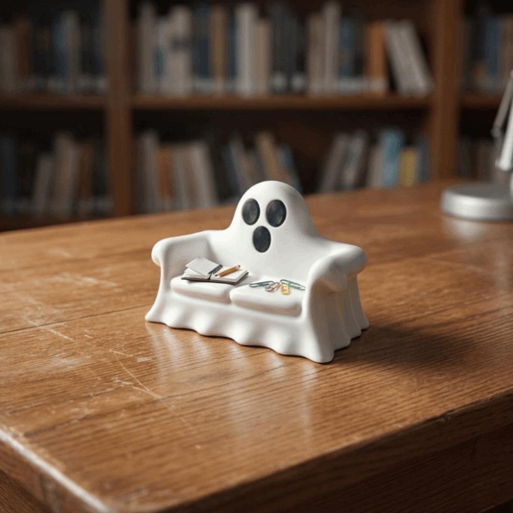 Realistic Pumpkin Sofa Ornaments Spooky Design Ghost Pumpkin Storage Tray Mini Halloween Sofa Gift