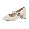 Mary Jane Schuhe 2025 neue koreanische Version dicker Absatz High Heels mit Rock Feenstil modisch und bequem kleine Lederschuhe
