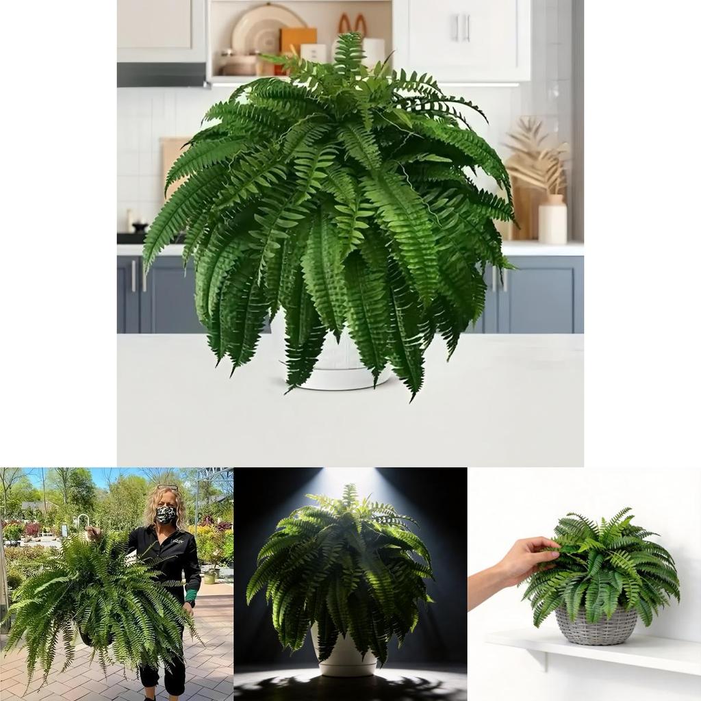 Artificial Boston Fern Foliage With Durable Silk Material For Event Decoration And Photography Props