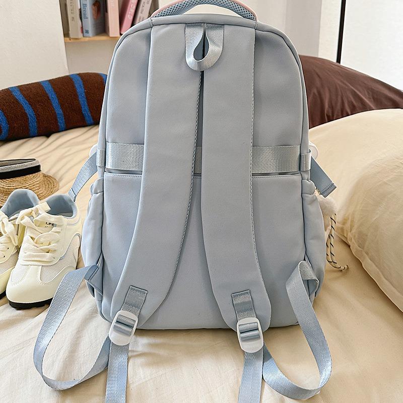High value, fresh and sweet, contrasting color splicing backpack, casual and lightweight backpack for junior high school students