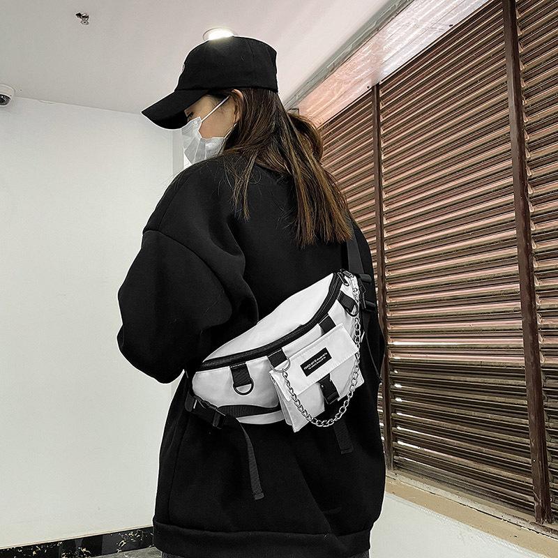 Large Capacity Multifunction Punk Hip Hop Fanny Pack Men Women Techwear Style Outdoor Casual Motorcycle Shoulder Chest Bag