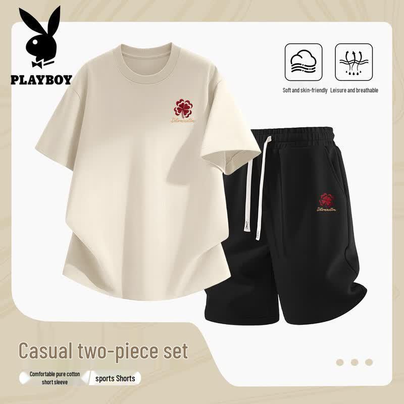 Playboy Men s Casual Summer T-shirt & Shorts Set L