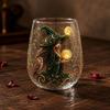Decorative Witch Glass Cup with a Clear Stemless Form for Herbal Tea, Fruit Tea, Candy, and Seasonal Table Service