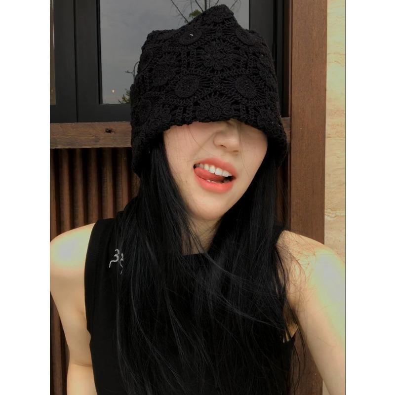 Women S Large Size Hollow Thin Beanie Hat For Spring Summer