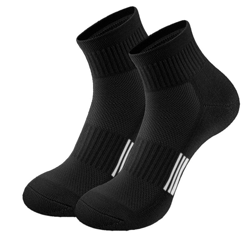 

Unisex Terry Outdoor Running Socks - Thickened, Sweat-Absorbent, Breathable Mesh, Mid-Calf Length Size L чорний