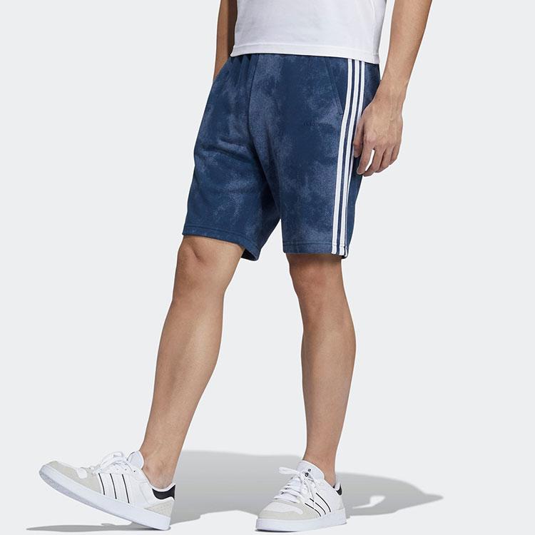 Adidas Neo Tie-Dye Full Print Striped Color Block Casual Shorts Men Shorts Dark-Blue GP5690