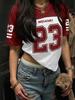 2026 Women's American NO.67 Printed Breathable Loose V-neck Short sleeved Sports Football Shirt Mesh Loose Oversized Top