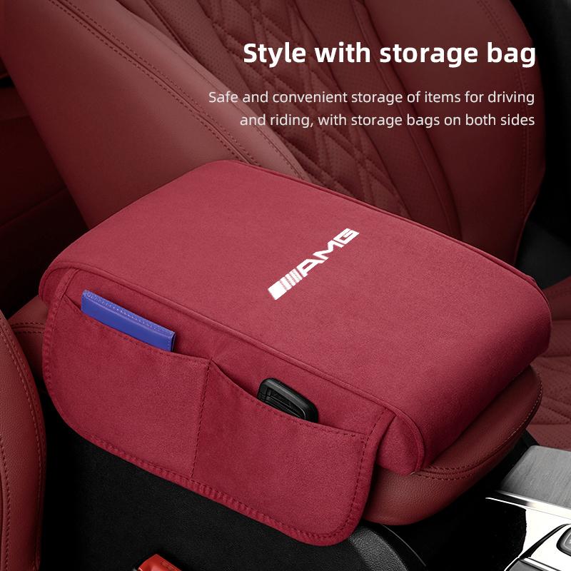 AMG Car Armrest Box Height Increase Mat Car Hand Protection Storage Pad For Mercedes Benz AMG W206 W204 W205 W212 W213 W221 W222