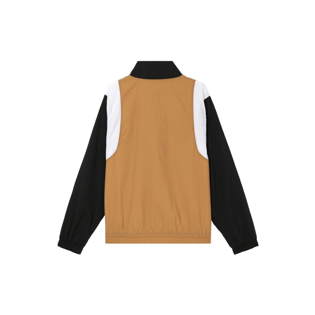 Jordan Color Block Zip Logo Embroidered Long Sleeve Jacket Men Jacket Dark-Brown FN4622-231