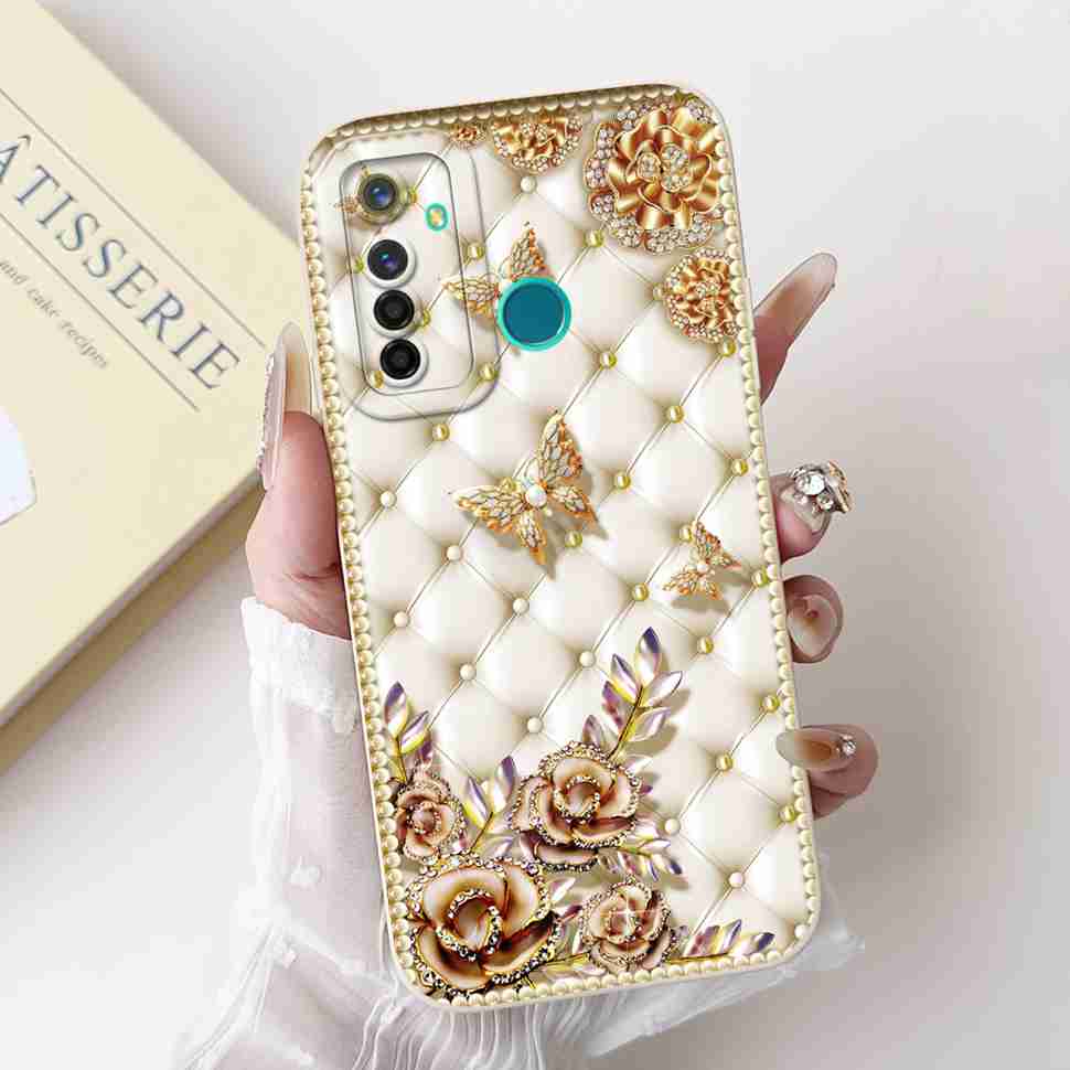 Für Realme 5 Pro Hülle Niedliche Panda-Blumen-Abdeckungen Weiche Silikonhüllen Für Realme 5 Realme5 Pro Stoßfeste Rückseite Fundas