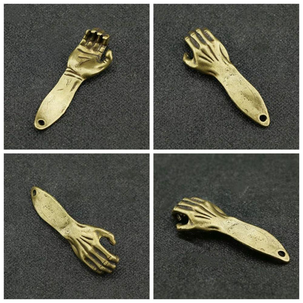Home Decoration Metal Bottle Opener Retro Brass Helping Hand Keyring  Desktop trinkets