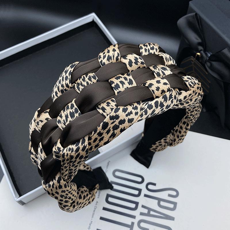 Temperament Fashion Color Block Woven Hair Clip & Headband Set - Women's Wide Edge Hair Tie & Face Wash Headwear