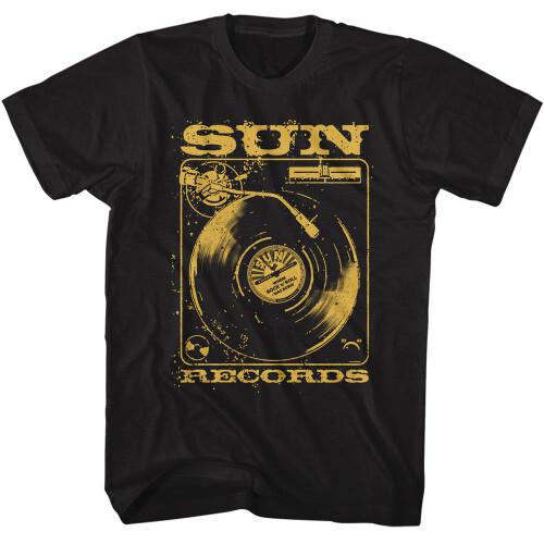 Sun Records Record Player Black Adult T-Shirt Unisex T-Shirt