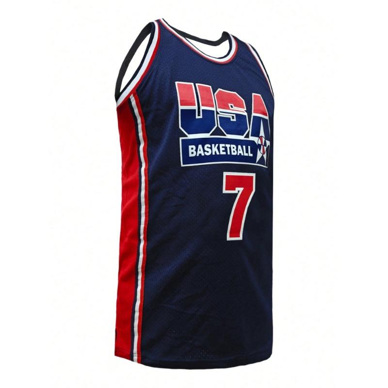 Maillot de Basketball #7 pour Homme, Impression Patch USA, Débardeur sans Manches à Col Rond pour le Basketball, le Sport, la Course à Pied, le Streetwear, Unisexe