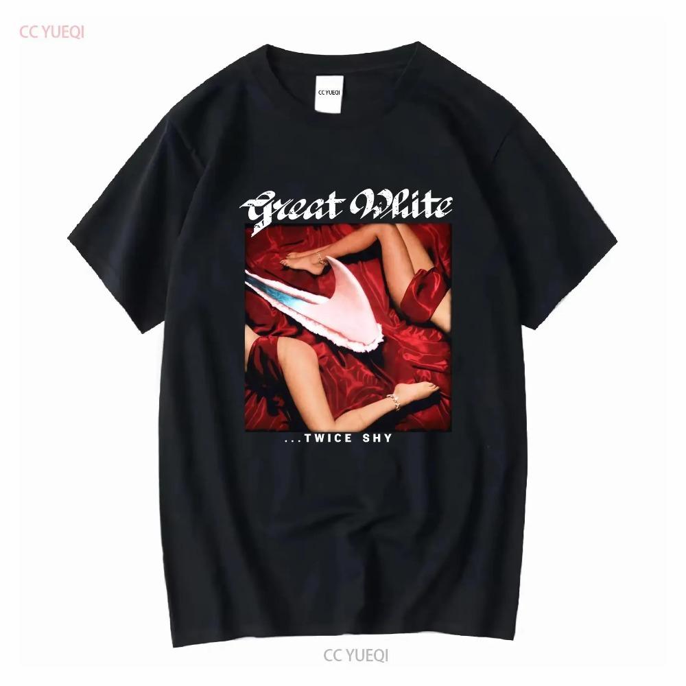 

Great White Band Twice Shy Tour 1989 Черная S 2345XL футболка с длинным или коротким рукавом винтажная Выстиранная уличная одежда Стрейч XXXXXL чёрный