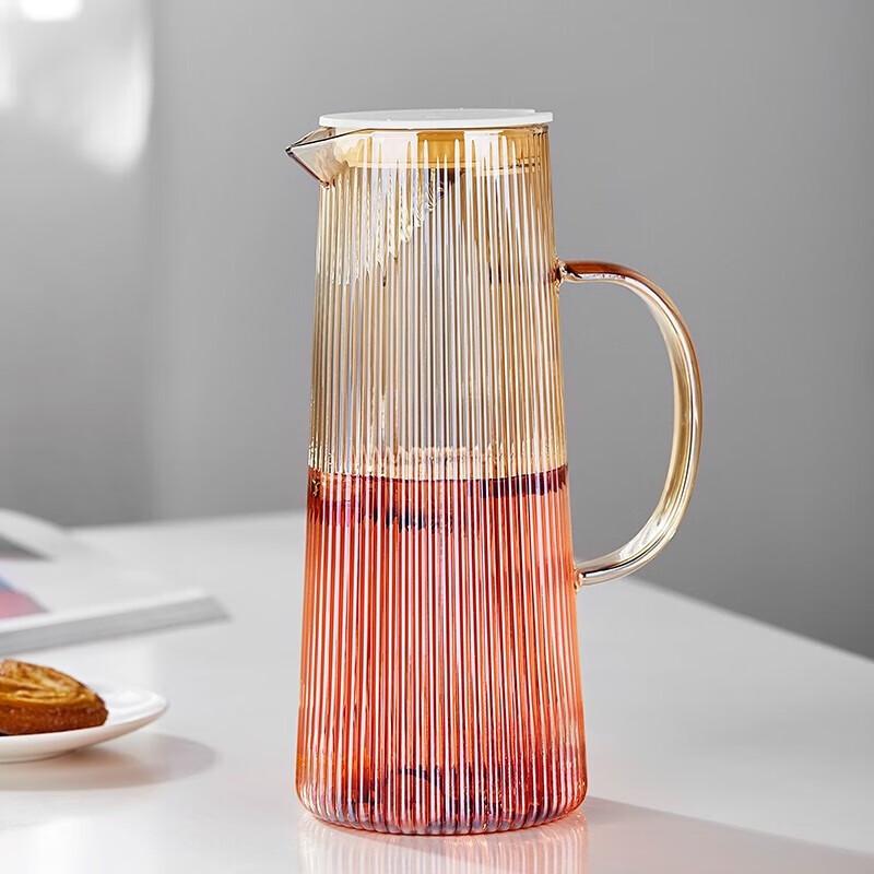 Shangqi High Borosilicate Glass Pitcher with Vertical Stripes